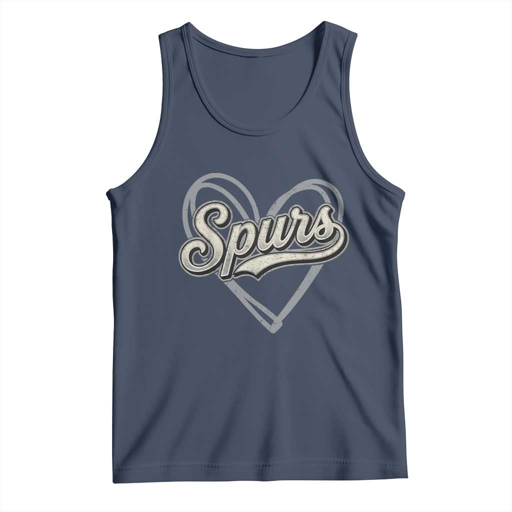 Vintage Spurs Name Script Heart Tank Top for Sports Fan