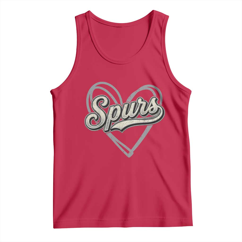 Vintage Spurs Name Script Heart Tank Top for Sports Fan