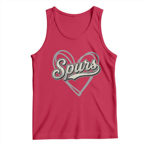 Vintage Spurs Name Script Heart Tank Top for Sports Fan
