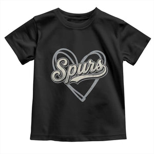 Vintage Spurs Name Script Heart Toddler T Shirt for Sports Fan TS02 Black Print Your Wear