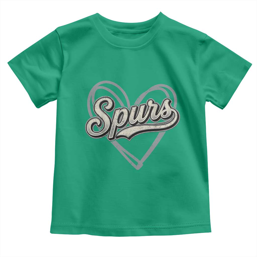 Vintage Spurs Name Script Heart Toddler T Shirt for Sports Fan TS02 Irish Green Print Your Wear