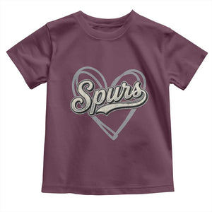 Vintage Spurs Name Script Heart Toddler T Shirt for Sports Fan TS02 Maroon Print Your Wear