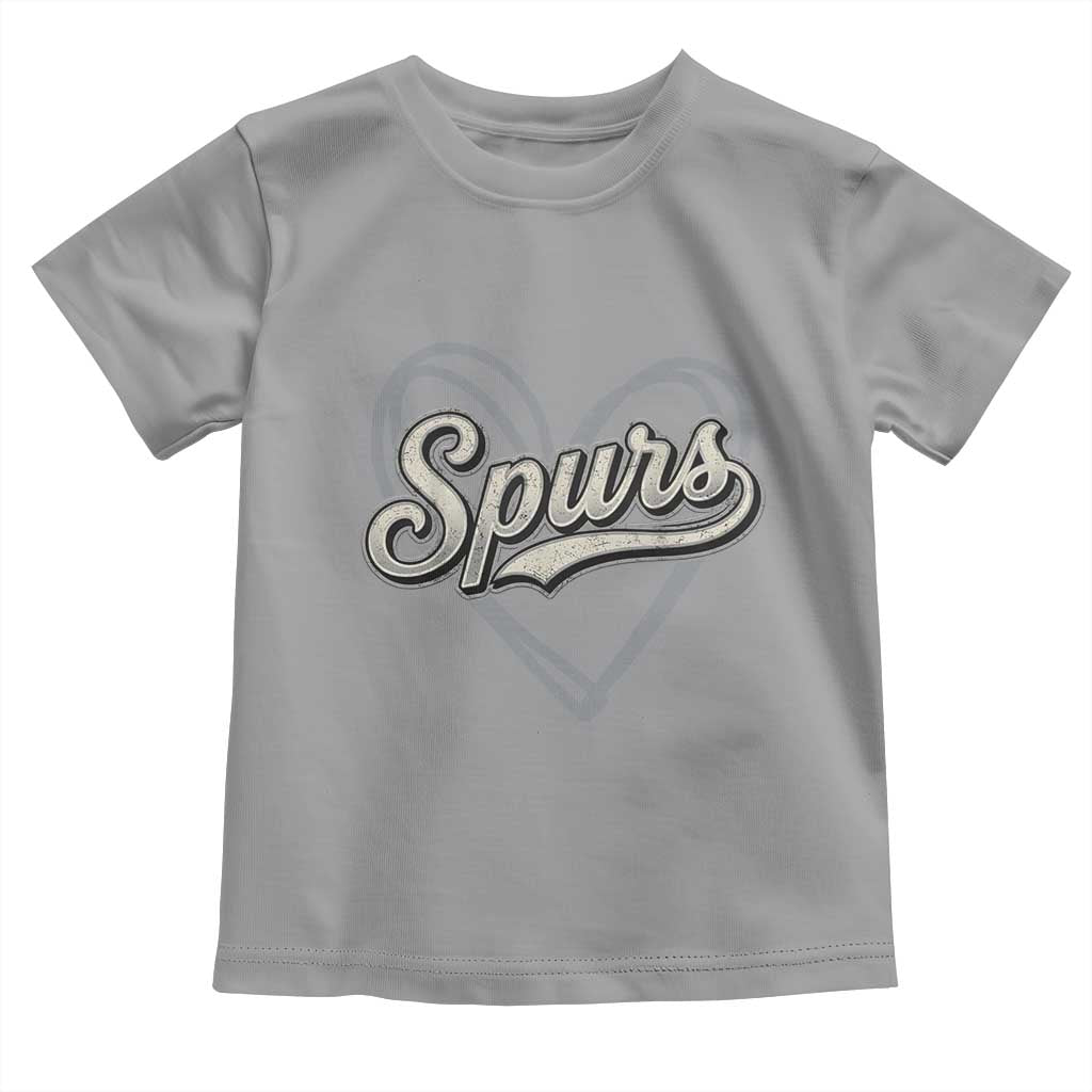 Vintage Spurs Name Script Heart Toddler T Shirt for Sports Fan TS02 Sport Gray Print Your Wear