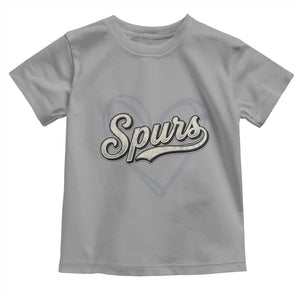 Vintage Spurs Name Script Heart Toddler T Shirt for Sports Fan TS02 Sport Gray Print Your Wear