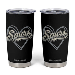 Vintage Spurs Name Script Heart Tumbler Cup for Sports Fan TS02 Black Print Your Wear