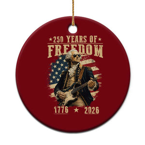 250 Years of Freedom George Washington Rock Star Ceramic Ornament Funny Electric Guitar Player Vintage American Flag 1776 to 2026 Semiquincentennial TS02 1pc Red Print Your Wear