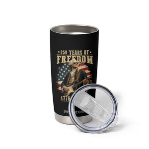 250 Years of Freedom George Washington Rock Star Tumbler Cup Funny Electric Guitar Player Vintage American Flag 1776 to 2026 Semiquincentennial TS02 Print Your Wear