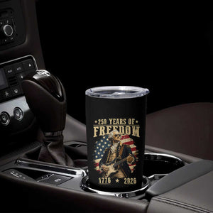 250 Years of Freedom George Washington Rock Star Tumbler Cup Funny Electric Guitar Player Vintage American Flag 1776 to 2026 Semiquincentennial TS02 Print Your Wear