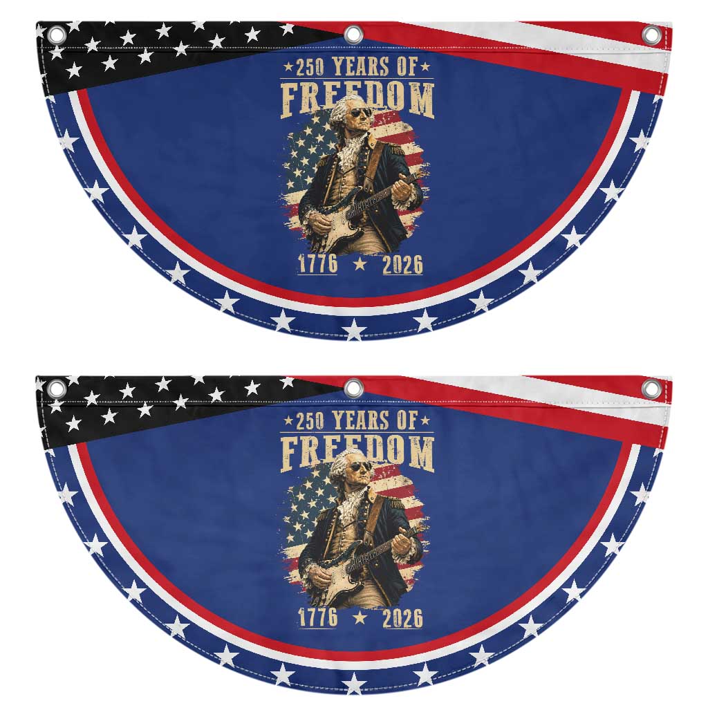 250 Years of Freedom George Washington Rock Star Patriotic Fan Flag Funny Electric Guitar Player Vintage American Flag 1776 to 2026 Semiquincentennial