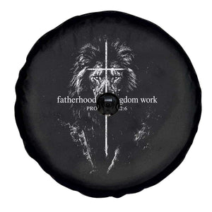Christian Dad Lion of Judah Cross Spiritual Warrior Spare Tire Cover Fatherhood Is Kingdom Work Proverbs 22:6 Religious Fathers Day