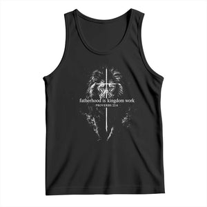 Christian Dad Lion of Judah Cross Spiritual Warrior Tank Top Fatherhood Is Kingdom Work Proverbs 22:6 Religious Fathers Day