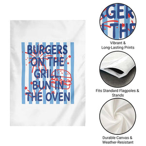 Patriotic 4th of July Pregnancy Announcement Preppy Style Garden Flag Burgers On The Grill Bun In The Oven Summer BBQ