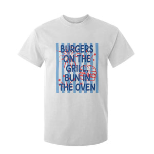 Patriotic 4th of July Pregnancy Announcement Preppy Style T Shirt For Kid Burgers On The Grill Bun In The Oven Summer BBQ