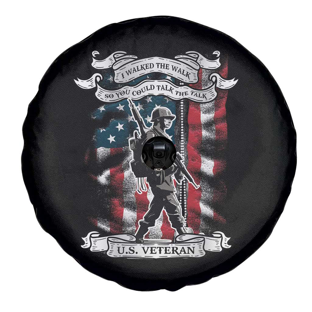 American Veteran Spare Tire Cover I Walked The Walked So You Could Talk The Talk American Flag TS02 Print Your Wear