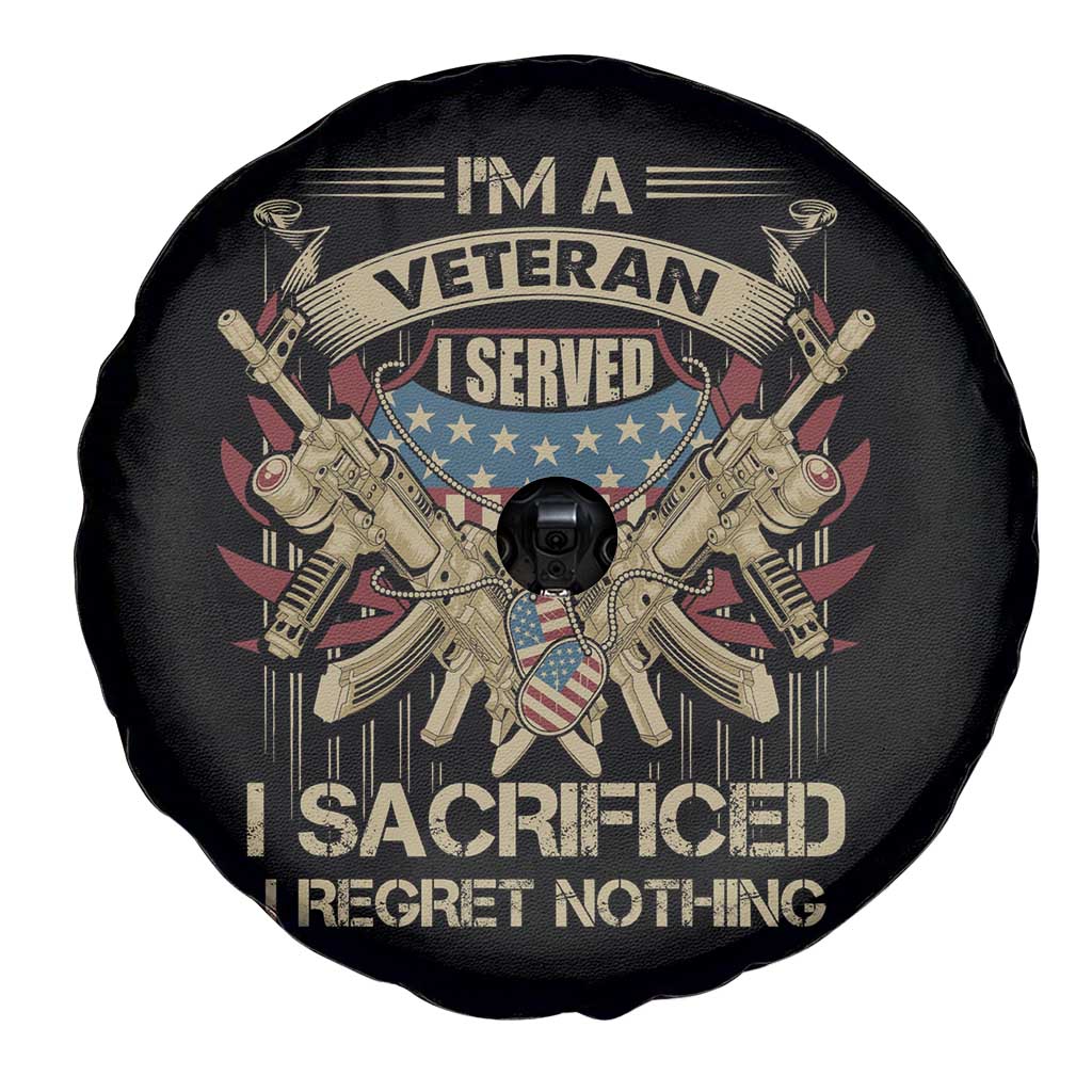 American Veteran Spare Tire Cover Patriot I Served I Sacrificed I Regret Nothing I'm A Veteran TS02 Print Your Wear