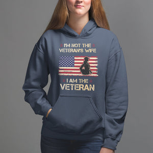 Female Veteran Hoodie I'm Not The Veteran's Wife I Am The Veteran American Flag TS02 Navy Printyourwear
