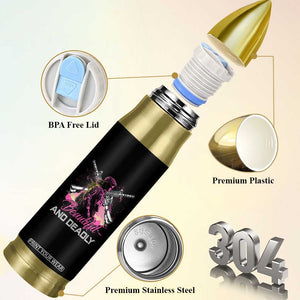 Female Veteran Bullet Tumbler Beautiful And Deadly Proud American Women Soldier TS02 Print Your Wear