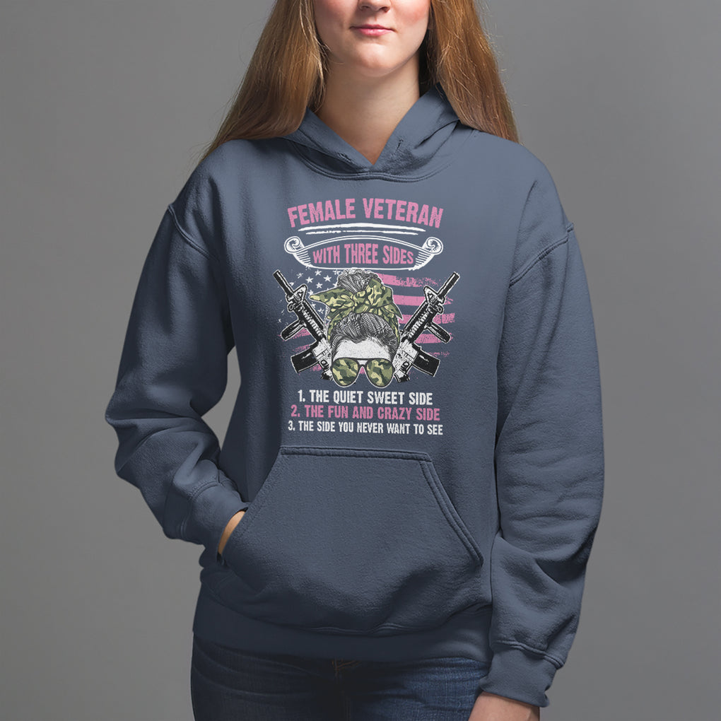 Female Veteran Hoodie With Three Sides But The Side You Never Want To See Army Messy Bun TS02 Navy Printyourwear