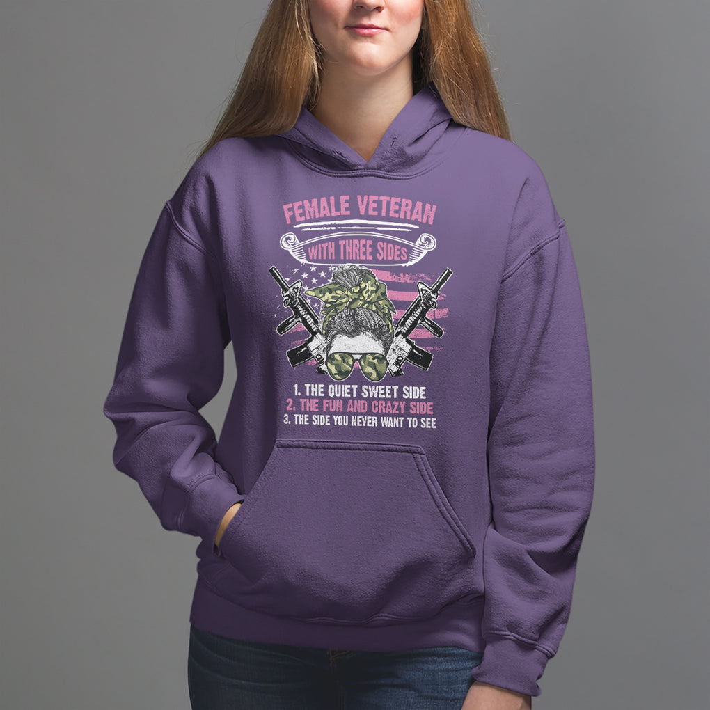 Female Veteran Hoodie With Three Sides But The Side You Never Want To See Army Messy Bun TS02 Purple Printyourwear