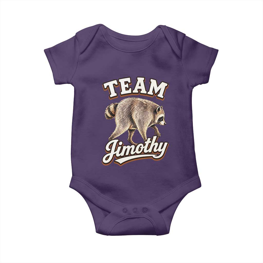 Team Jimothy Funny Viral Seattle Raccoon Legend Baby Onesie Trash Panda Meme Vintage Sports Style Graphic TS02 Purple Print Your Wear
