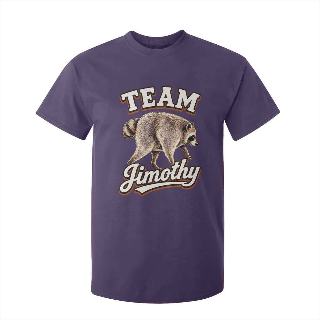 Team Jimothy Funny Viral Seattle Raccoon Legend T Shirt For Kid Trash Panda Meme Vintage Sports Style Graphic TS02 Purple Print Your Wear