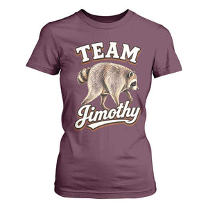 Team Jimothy Funny Viral Seattle Raccoon Legend T Shirt For Women Trash Panda Meme Vintage Sports Style Graphic TS02 Maroon Print Your Wear