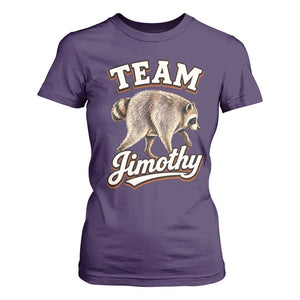 Team Jimothy Funny Viral Seattle Raccoon Legend T Shirt For Women Trash Panda Meme Vintage Sports Style Graphic TS02 Purple Print Your Wear