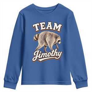 Team Jimothy Funny Viral Seattle Raccoon Legend Youth Sweatshirt Trash Panda Meme Vintage Sports Style Graphic TS02 Royal Blue Print Your Wear