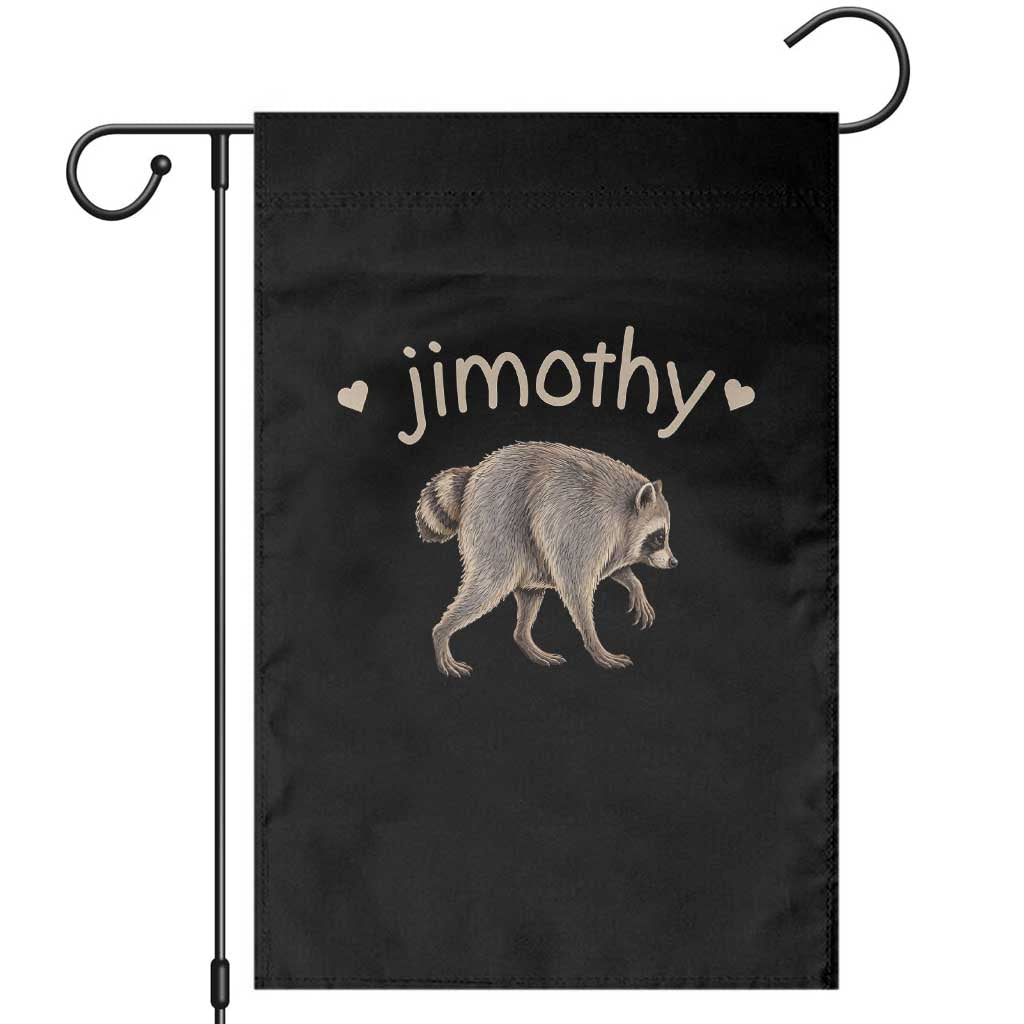 Cute Jimothy the Raccoon Heart Graphic Garden Flag Viral Seattle Trash Panda Meme TS02 Black Print Your Wear