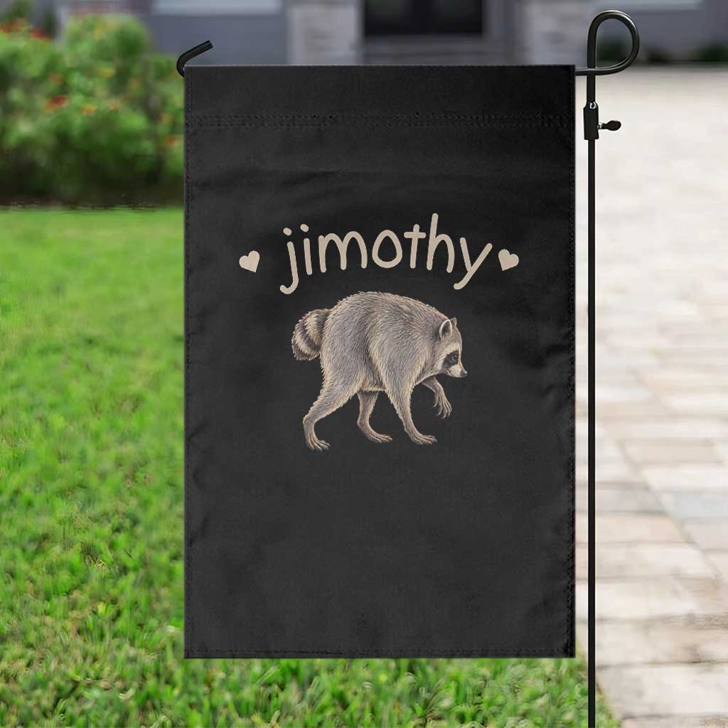 Cute Jimothy the Raccoon Heart Graphic Garden Flag Viral Seattle Trash Panda Meme TS02 Print Your Wear
