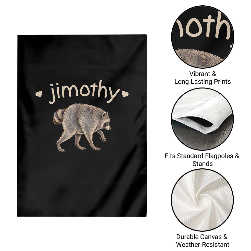 Cute Jimothy the Raccoon Heart Graphic Garden Flag Viral Seattle Trash Panda Meme TS02 Print Your Wear