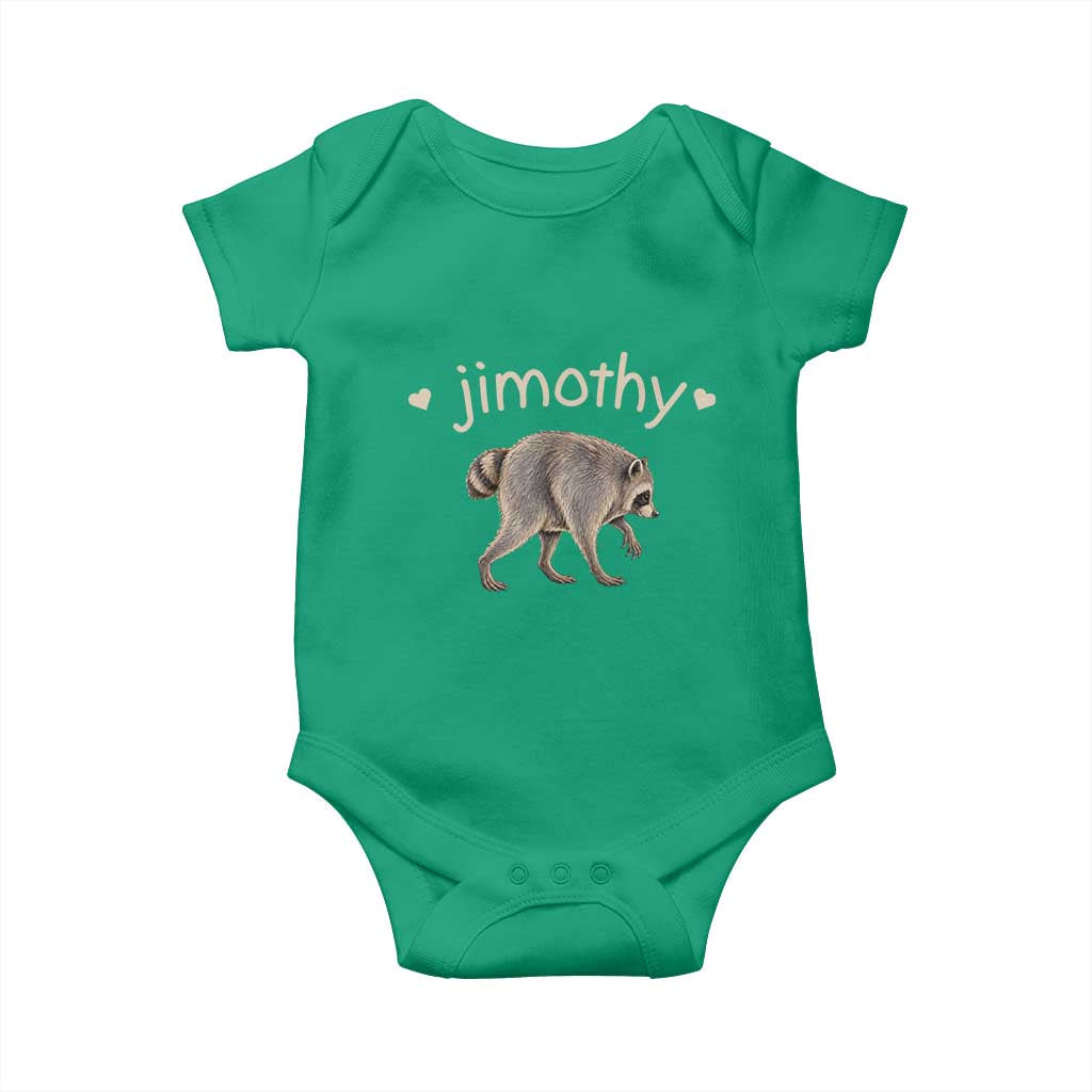 Cute Jimothy the Raccoon Heart Graphic Baby Onesie Viral Seattle Trash Panda Meme TS02 Irish Green Print Your Wear