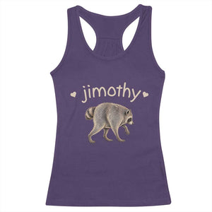Cute Jimothy the Raccoon Heart Graphic Racerback Tank Top Viral Seattle Trash Panda Meme TS02 Purple Print Your Wear