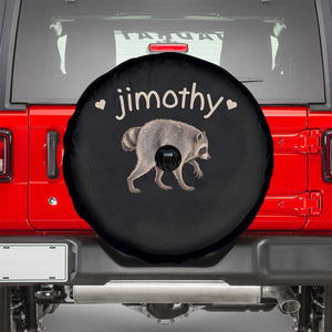 Cute Jimothy the Raccoon Heart Graphic Spare Tire Cover Viral Seattle Trash Panda Meme TS02 Black Print Your Wear