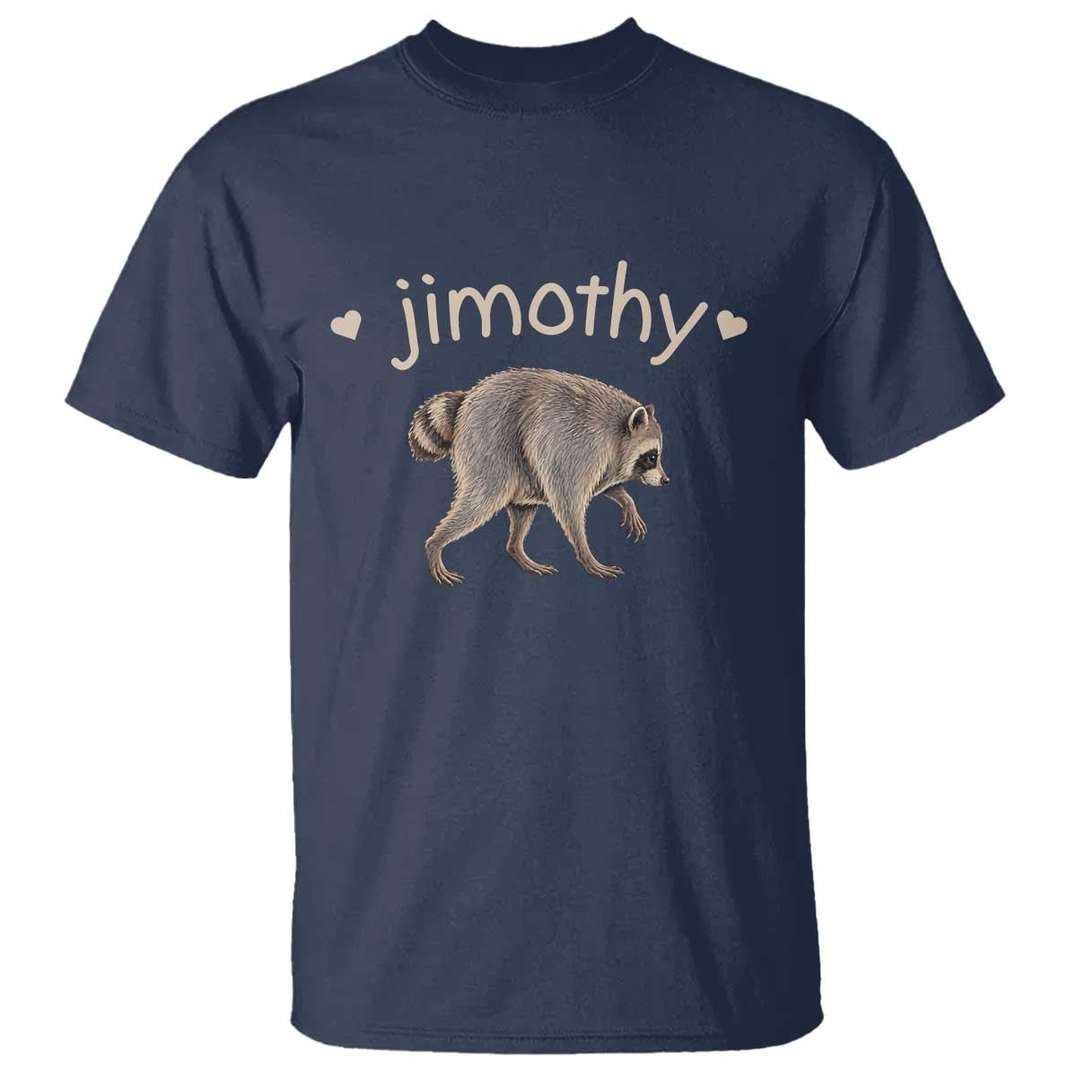 Cute Jimothy the Raccoon Heart Graphic T Shirt Viral Seattle Trash Panda Meme TS02 Navy Print Your Wear