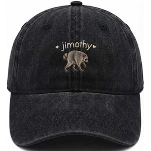 Cute Jimothy the Raccoon Heart Graphic Washed Cotton Baseball Cap Viral Seattle Trash Panda Meme TS02 Print Your Wear