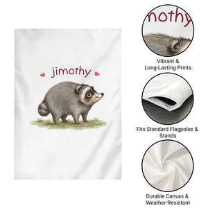 Cute Watercolor Viral Jimothy the Raccoon Garden Flag Viral Seattle Trash Panda Meme TS02 Print Your Wear