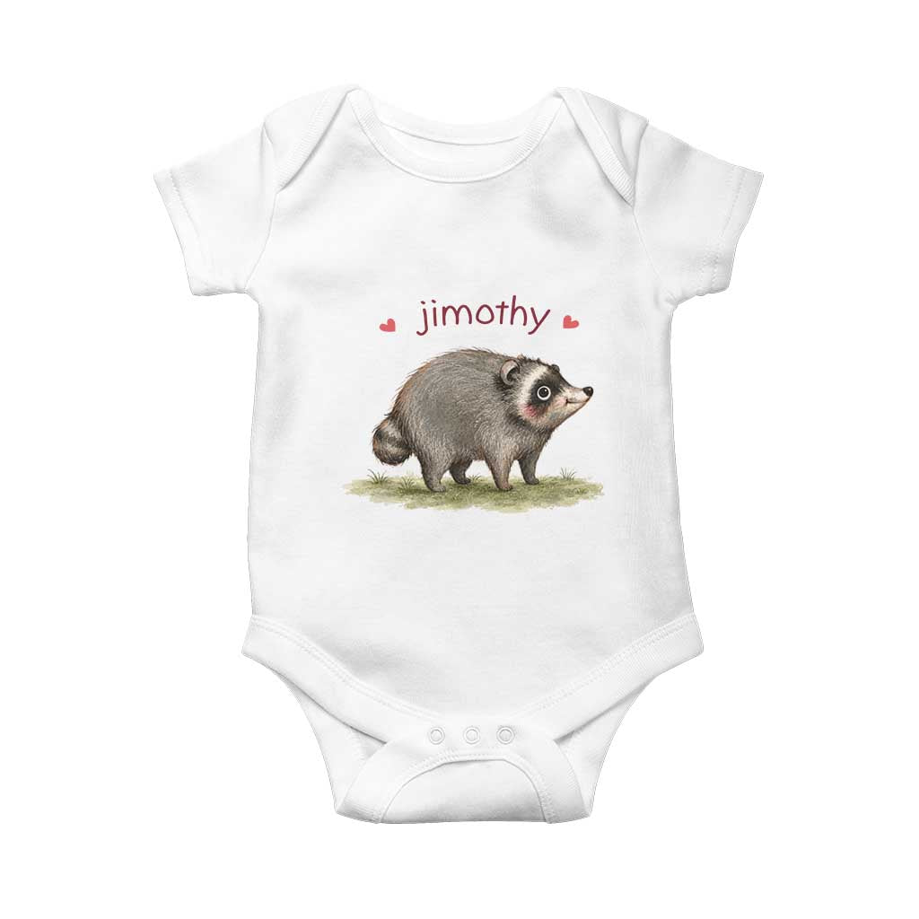 Cute Watercolor Viral Jimothy the Raccoon Baby Onesie Viral Seattle Trash Panda Meme TS02 White Print Your Wear