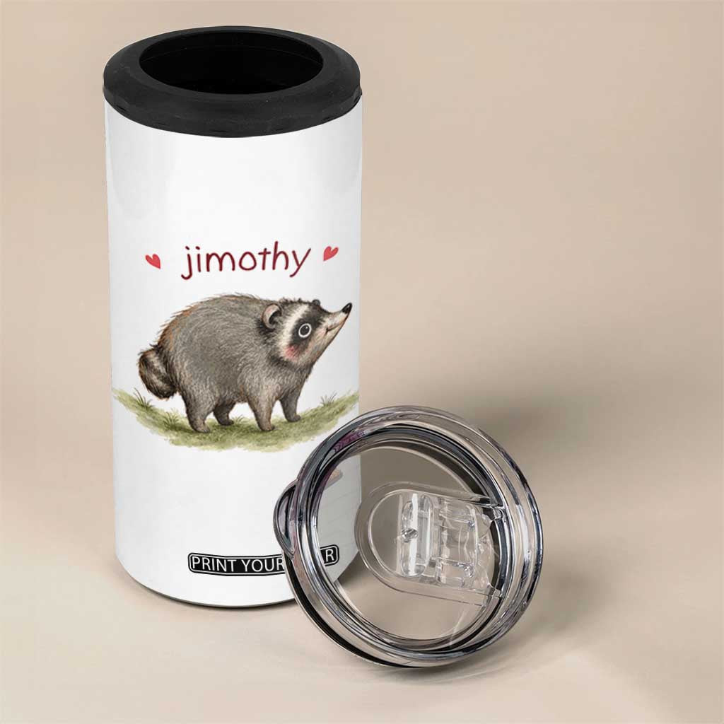 Cute Watercolor Viral Jimothy the Raccoon 4 in 1 Can Cooler Tumbler Viral Seattle Trash Panda Meme TS02 Print Your Wear