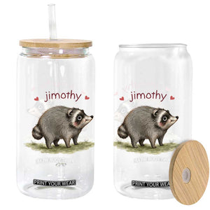 Cute Watercolor Viral Jimothy the Raccoon Glass Can Viral Seattle Trash Panda Meme TS02 Print Your Wear