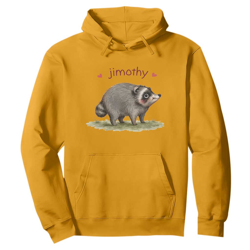 Cute Watercolor Viral Jimothy the Raccoon Hoodie Viral Seattle Trash Panda Meme TS02 Gold Print Your Wear