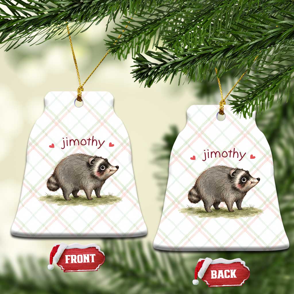 Cute Watercolor Viral Jimothy the Raccoon Ceramic Ornament Viral Seattle Trash Panda Meme TS02 Print Your Wear