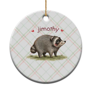 Cute Watercolor Viral Jimothy the Raccoon Ceramic Ornament Viral Seattle Trash Panda Meme TS02 1pc Christmas Plaid Print Your Wear
