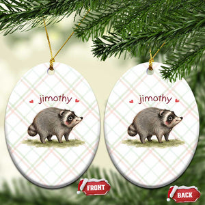 Cute Watercolor Viral Jimothy the Raccoon Ceramic Ornament Viral Seattle Trash Panda Meme TS02 Print Your Wear
