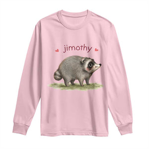 Cute Watercolor Viral Jimothy the Raccoon Long Sleeve Shirt Viral Seattle Trash Panda Meme TS02 Light Pink Print Your Wear
