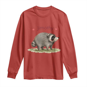 Cute Watercolor Viral Jimothy the Raccoon Long Sleeve Shirt Viral Seattle Trash Panda Meme TS02 Red Print Your Wear