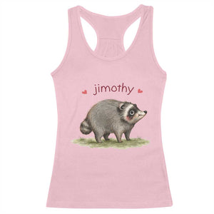 Cute Watercolor Viral Jimothy the Raccoon Racerback Tank Top Viral Seattle Trash Panda Meme TS02 Light Pink Print Your Wear
