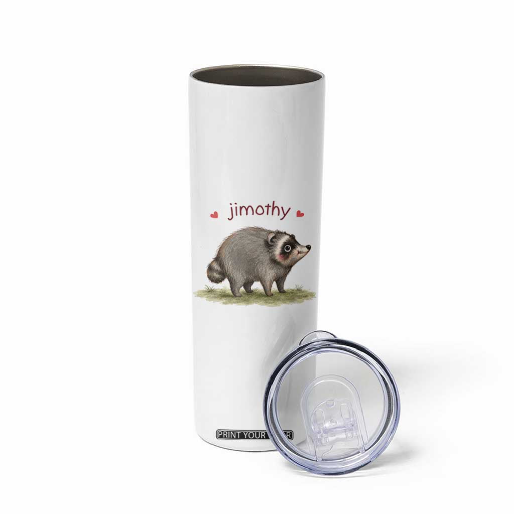 Cute Watercolor Viral Jimothy the Raccoon Skinny Tumbler Viral Seattle Trash Panda Meme TS02 Print Your Wear