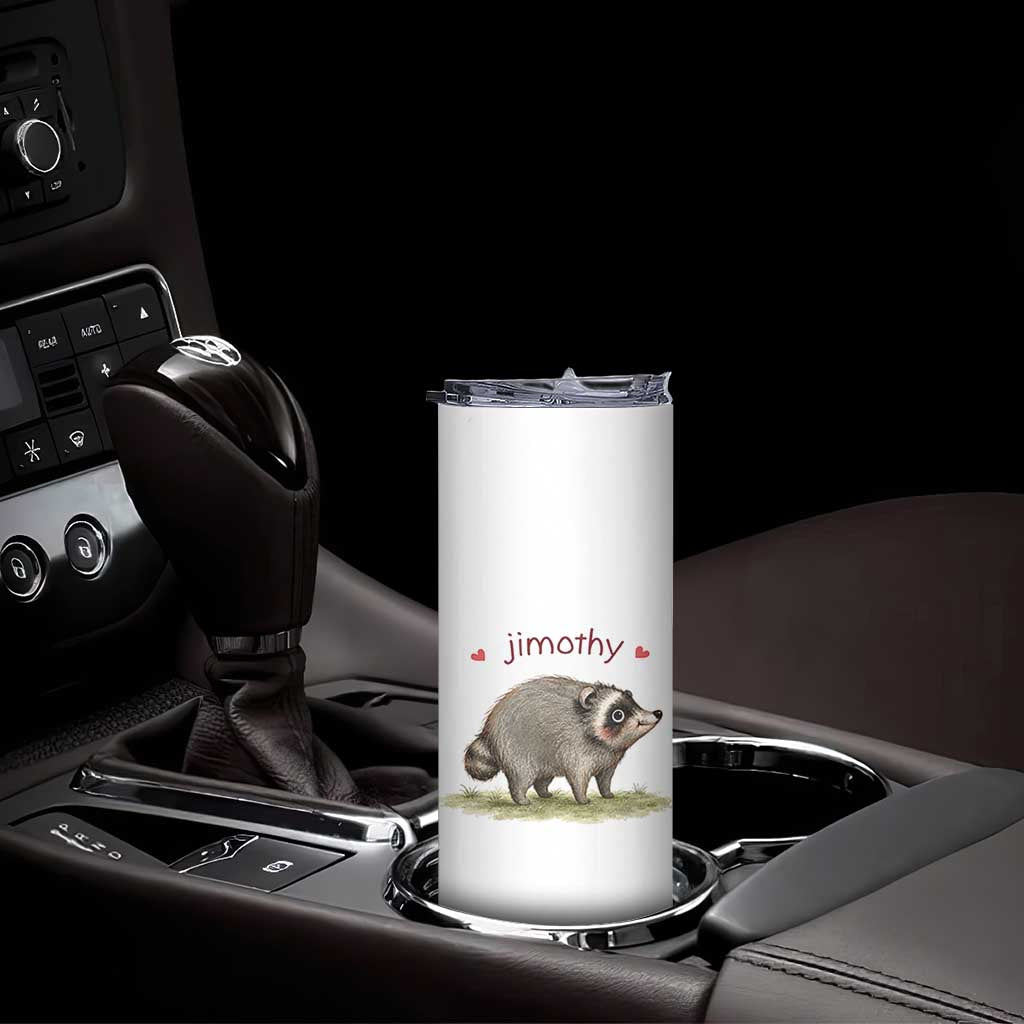 Cute Watercolor Viral Jimothy the Raccoon Skinny Tumbler Viral Seattle Trash Panda Meme TS02 Print Your Wear