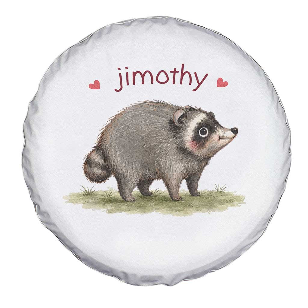 Cute Watercolor Viral Jimothy the Raccoon Spare Tire Cover Viral Seattle Trash Panda Meme TS02 Print Your Wear